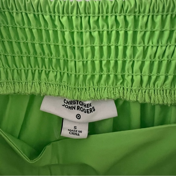 Christopher John Rogers Bright Green Babydoll Adjustable Strap Dress in Size S - Picture 3 of 4